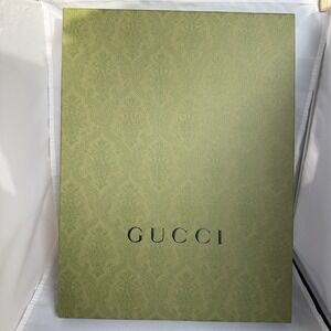 Gucci Green Brocade/Embossed Decorative Gift Box ONLY 16 X 12 X 2w/Tissue Paper